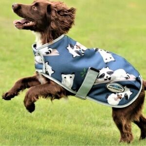 Blue Dog Jacket with a Raccoon design